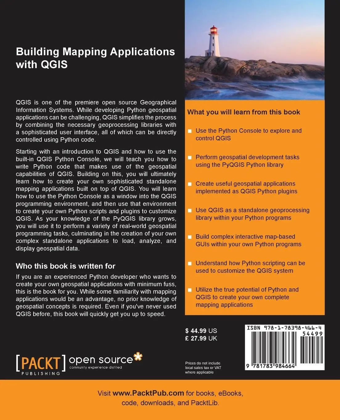 Rückseite: 9781783984664 | Building Mapping Applications with QGIS | Erik Westra | Taschenbuch