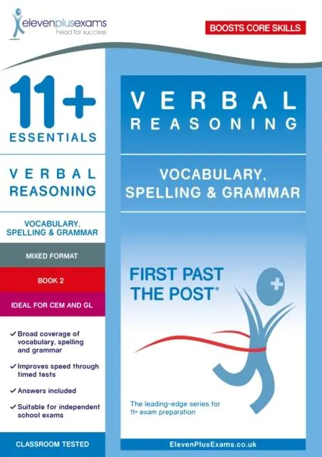 Cover: 9781912364664 | 11+ Essentials Verbal Reasoning: Vocabulary, Spelling &amp; Grammar Book 2