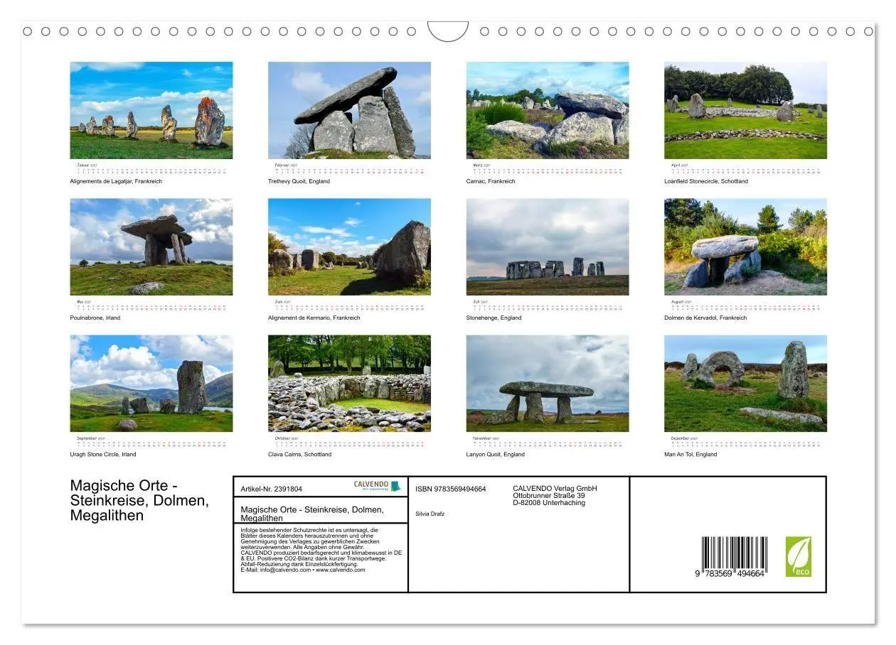 Bild: 9783569494664 | Magische Orte - Steinkreise, Dolmen, Megalithen (Wandkalender 2027...