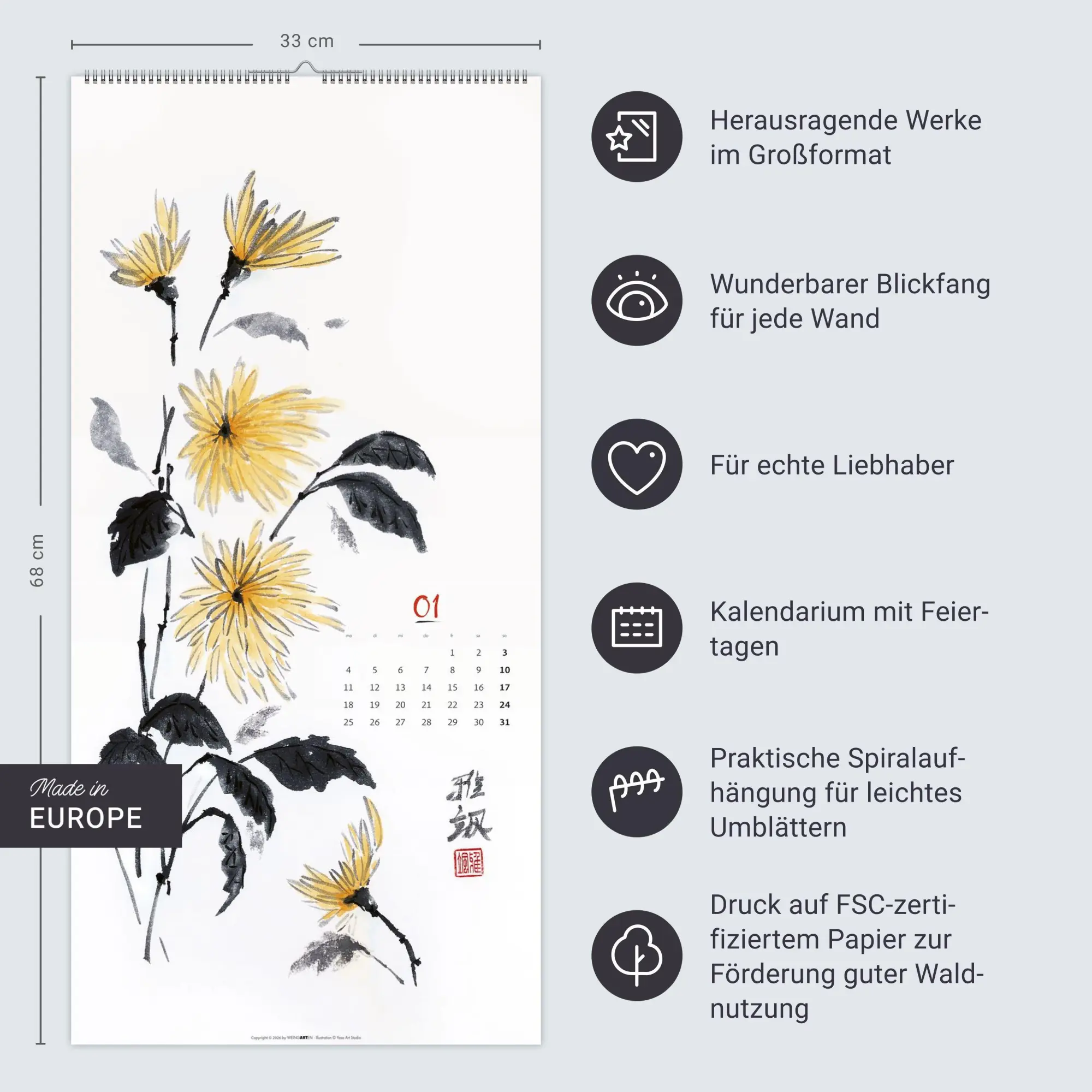 Bild: 9783839904664 | Japan Spirit 2027 - The Art of Sumi-e | Yasa | Kalender | 14 S. | 2027