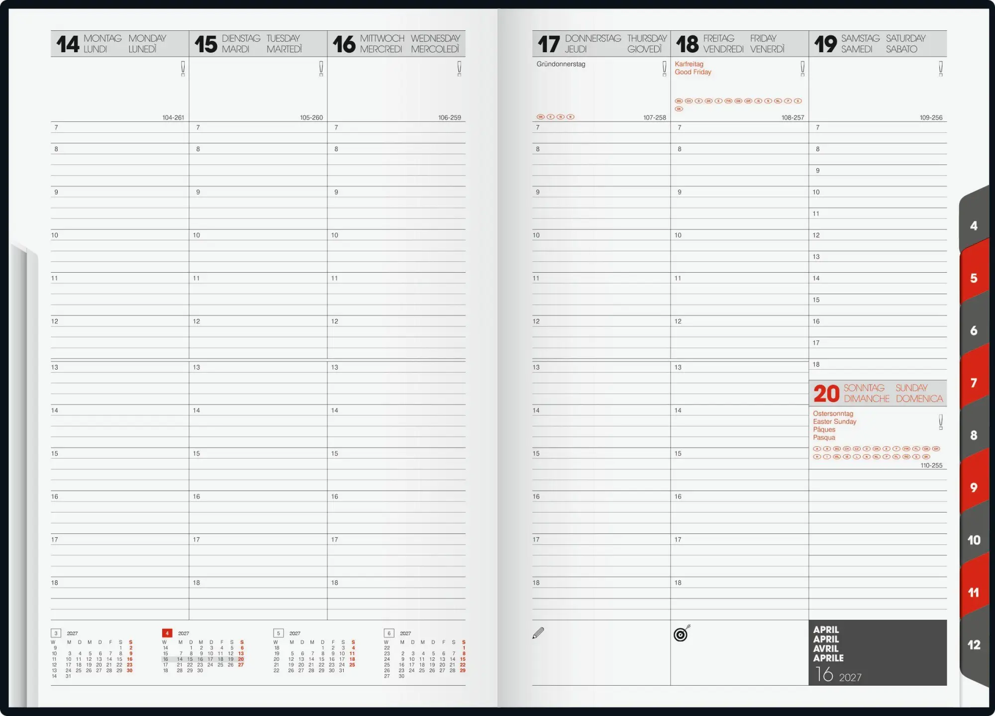 Bild: 4003273794764 | rido/idé 7023013807 Buchkalender Mod. studioplan int. 2027 168×240...