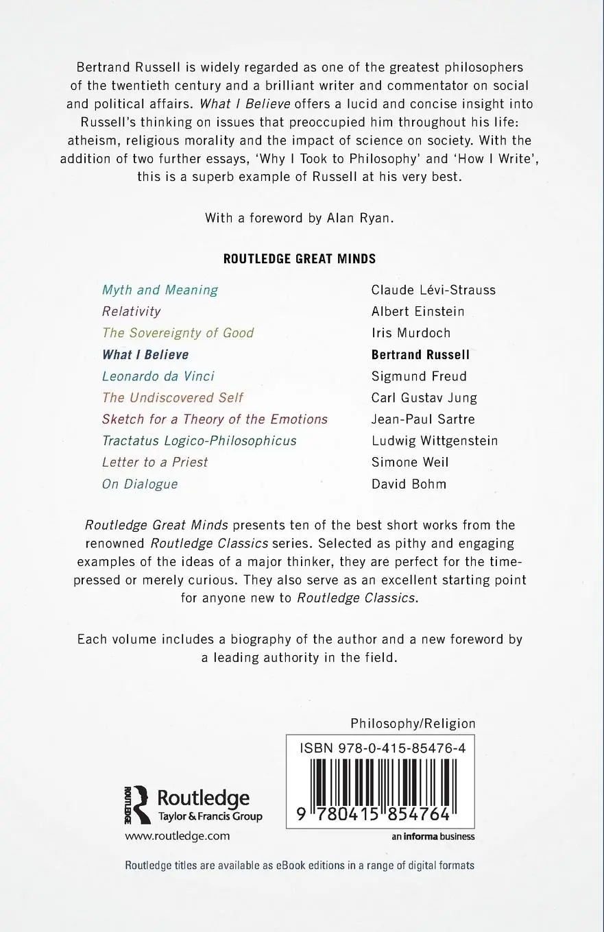 Rückseite: 9780415854764 | What I Believe | Bertrand Russell | Taschenbuch | Englisch | 2013