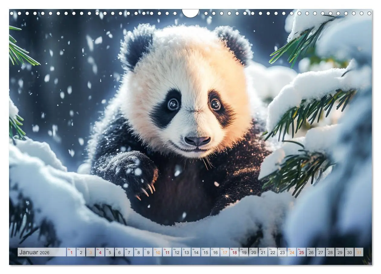 Bild: 9783457514764 | Die Abenteuer des kleinen Panda (Wandkalender 2026 DIN A3 quer),...