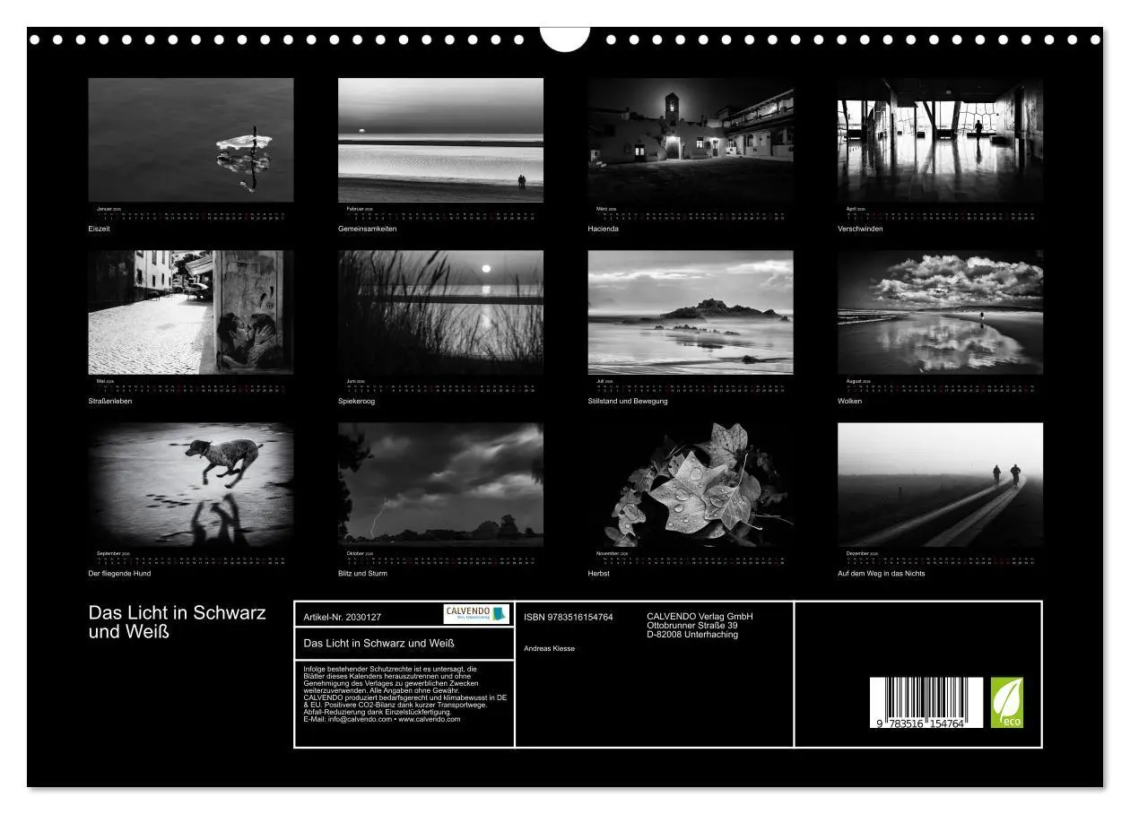 Bild: 9783516154764 | Das Licht in Schwarz und Weiß (Wandkalender 2026 DIN A3 quer),...