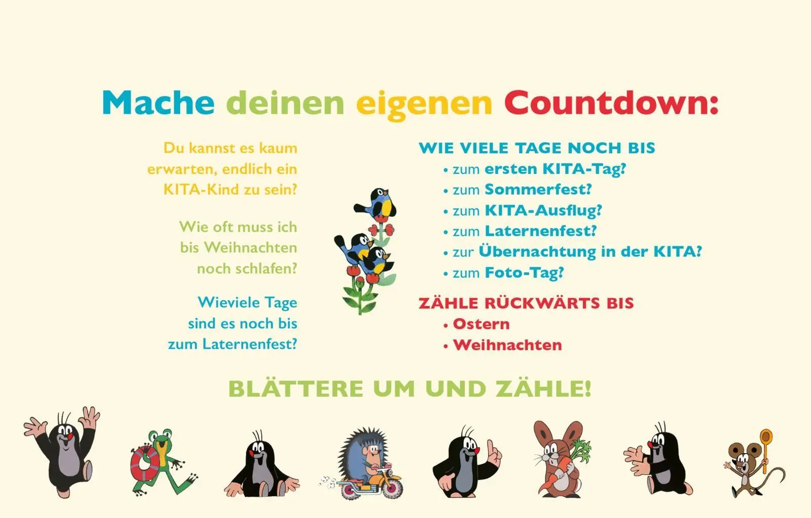 Bild: 9783830364764 | Der kleine Maulwurf Countdown für die Kita | Lappan Verlag | Buch