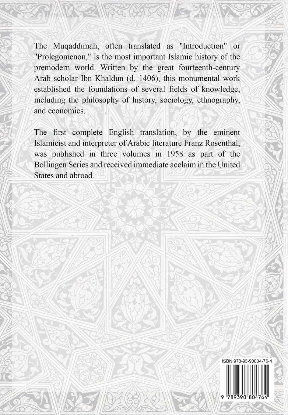 Rückseite: 9789390804764 | The Muqaddimah | An Introduction to History - Volume 3 | Ibn Khaldun