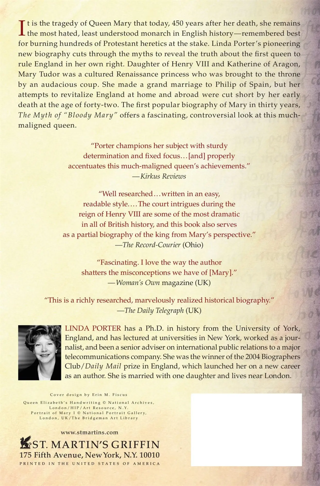 Rückseite: 9780312564964 | The Myth of "Bloody Mary" | A Biography of Queen Mary I of England