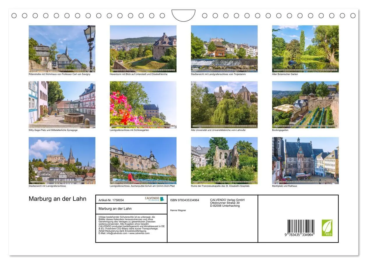 Bild: 9783435334964 | Marburg an der Lahn (Wandkalender 2025 DIN A4 quer), CALVENDO...