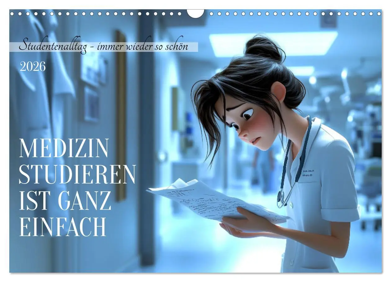 Cover: 9783457284964 | Medizin studieren ist ganz einfach (Wandkalender 2026 DIN A3 quer),...