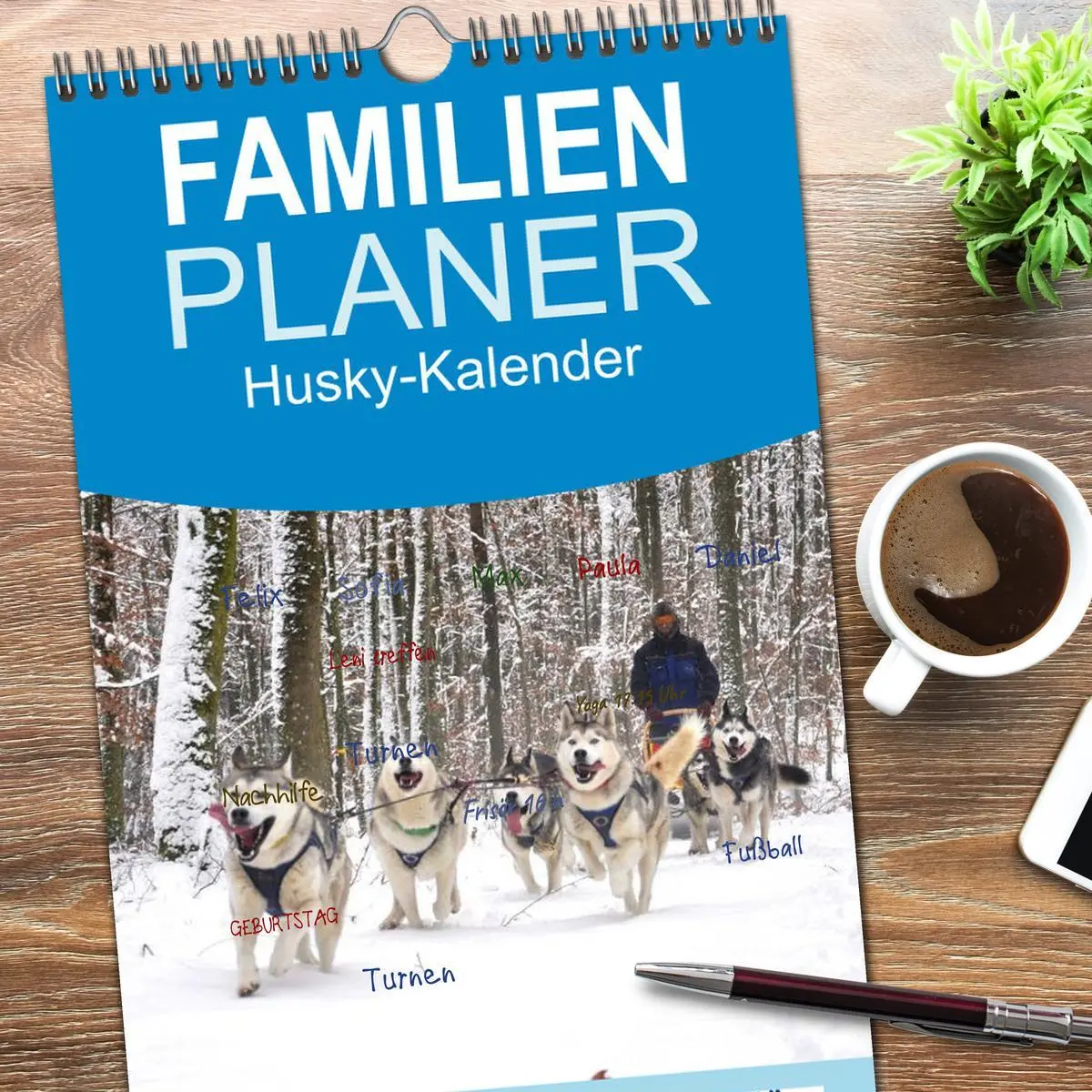 Bild: 9783516514964 | Familienplaner 2026 - Husky-Kalender mit 5 Spalten (Wandkalender,...