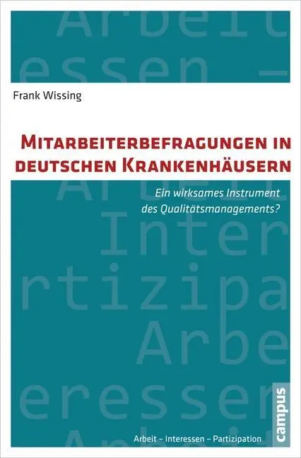 Cover: 9783593504964 | Mitarbeiterbefragungen in deutschen Krankenhäusern | Frank Wissing