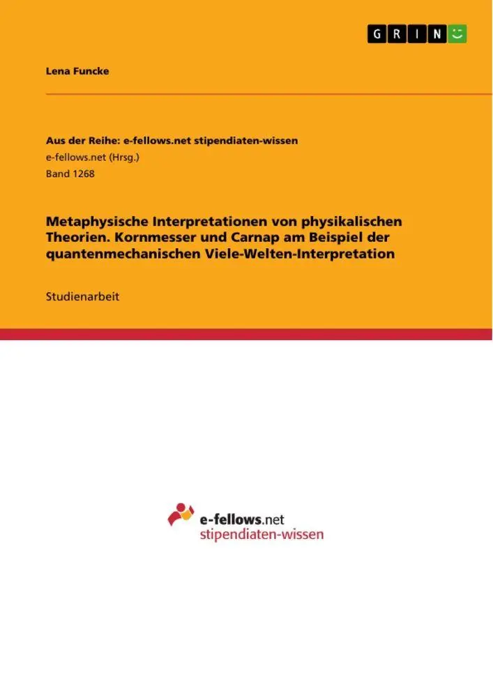 Cover: 9783656964964 | Metaphysische Interpretationen von physikalischen Theorien....