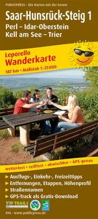 Cover: 9783899204964 | Wanderkarte Saar-Hunsrück-Steig 1, Perl - Idar-Oberstein, Kell am...
