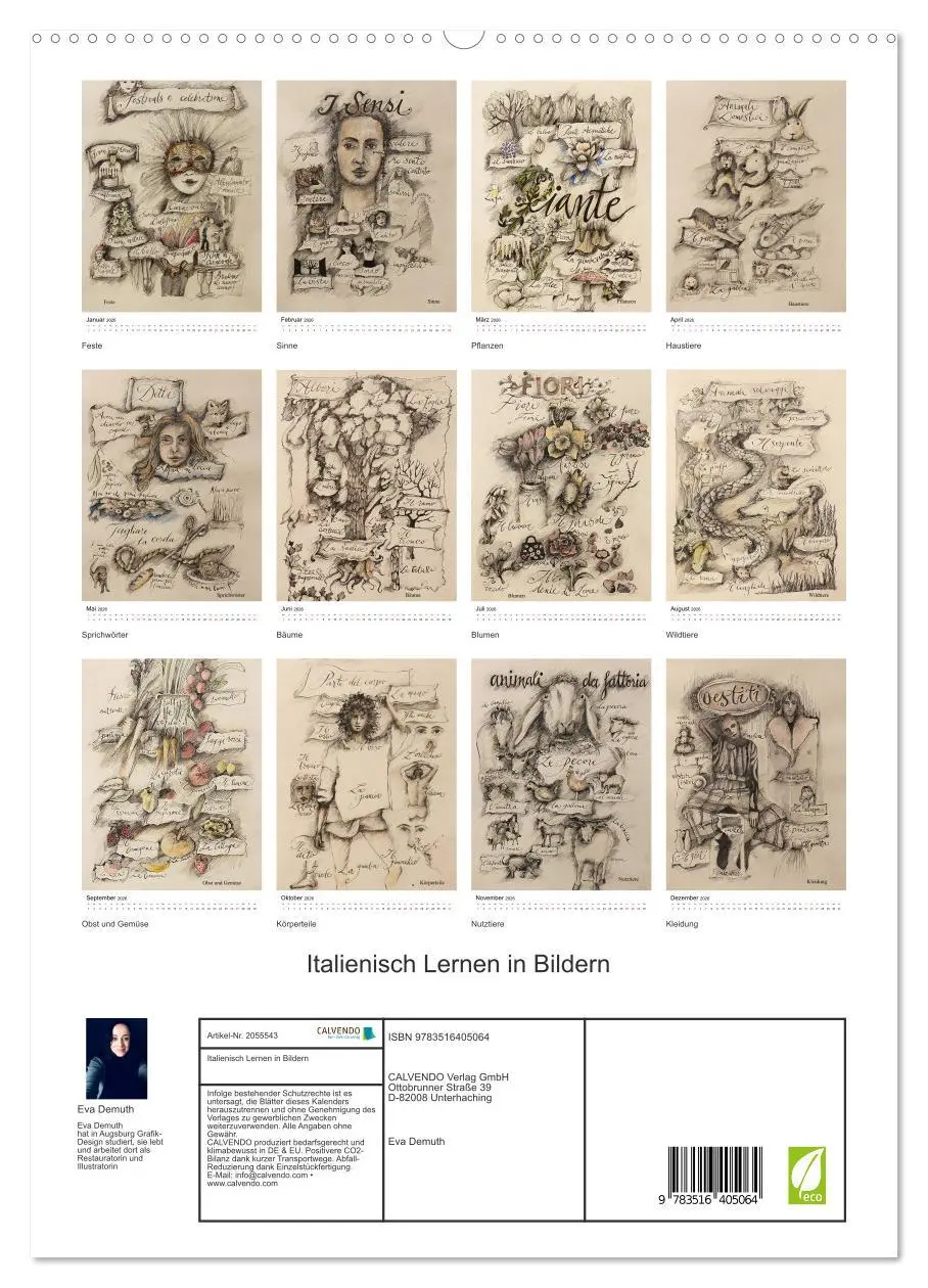 Bild: 9783516405064 | Italienisch Lernen in Bildern (hochwertiger Premium Wandkalender...