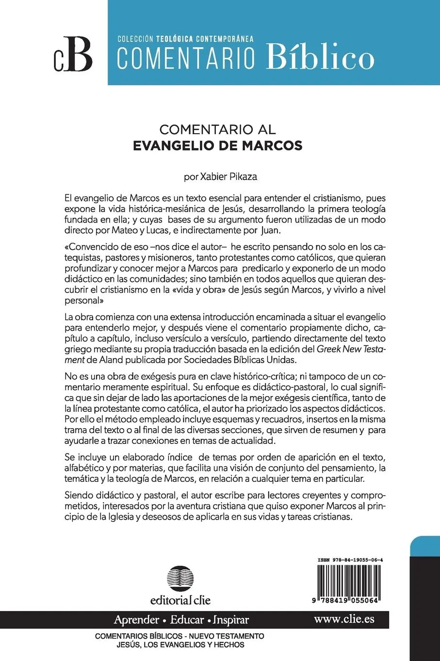 Rückseite: 9788419055064 | Comentario al evangelio de Marcos | Xabier Pikaza Ibarrondo | Buch