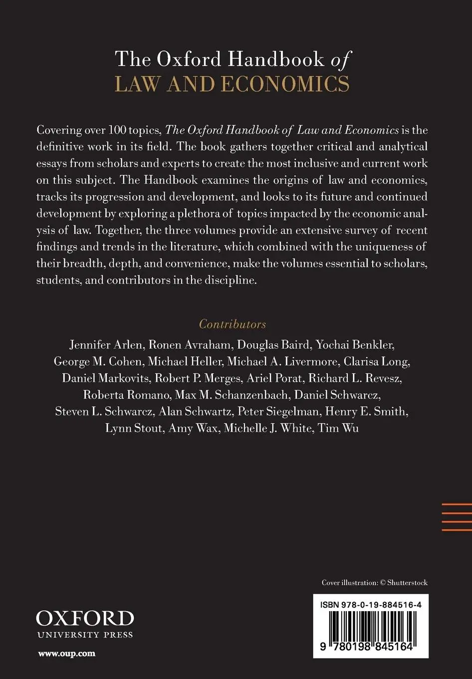 Rückseite: 9780198845164 | The Oxford Handbook of Law and Economics | Francesco Parisi | Buch