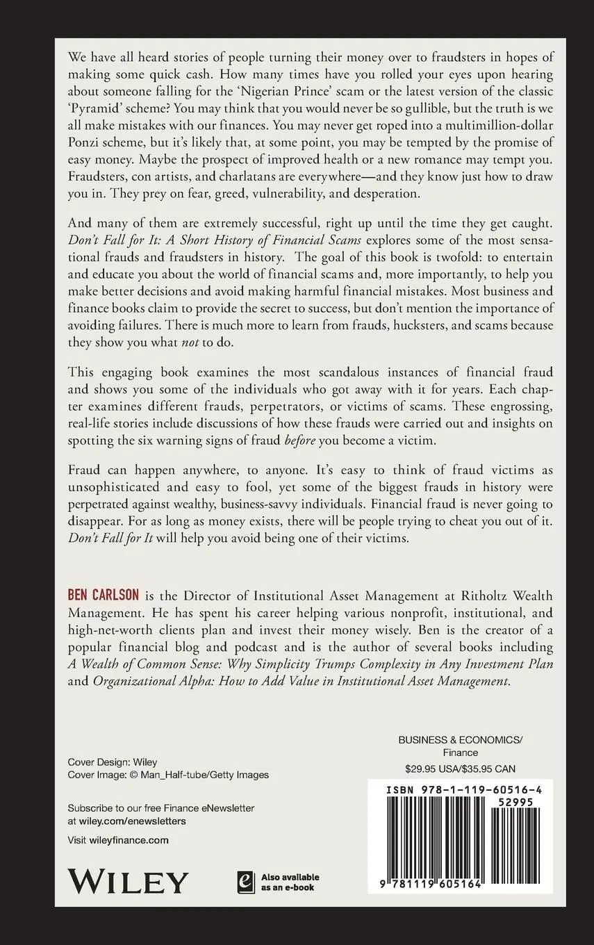 Rückseite: 9781119605164 | Don't Fall For It | A Short History of Financial Scams | Ben Carlson
