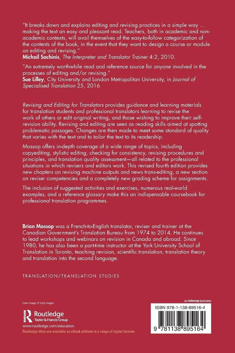 Rückseite: 9781138895164 | Revising and Editing for Translators | Brian Mossop | Taschenbuch