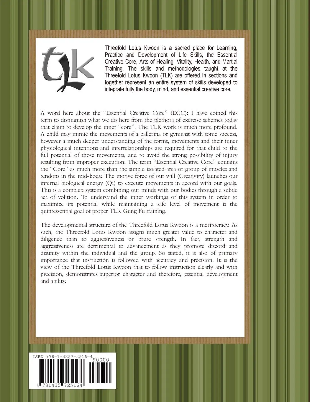 Rückseite: 9781435725164 | TLK - Coursework-Instruction Manual | Sifu Sylvain Chamberlain-Nyudo