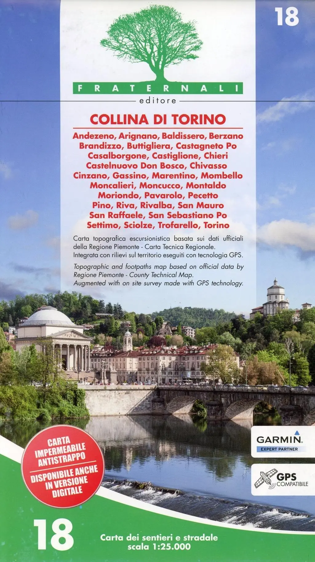 Cover: 9788897465164 | Carta n. 18. Collina di Torino. Carta dei sentieri e stradale 1:25.000