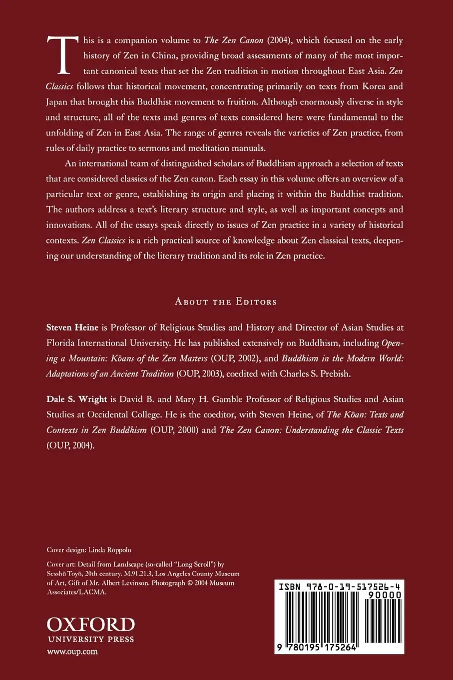 Rückseite: 9780195175264 | Zen Classics | Formative Texts in the History of Zen Buddhism | Buch