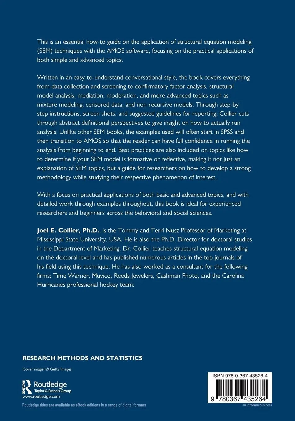 Rückseite: 9780367435264 | Applied Structural Equation Modeling using AMOS | Joel E. Collier
