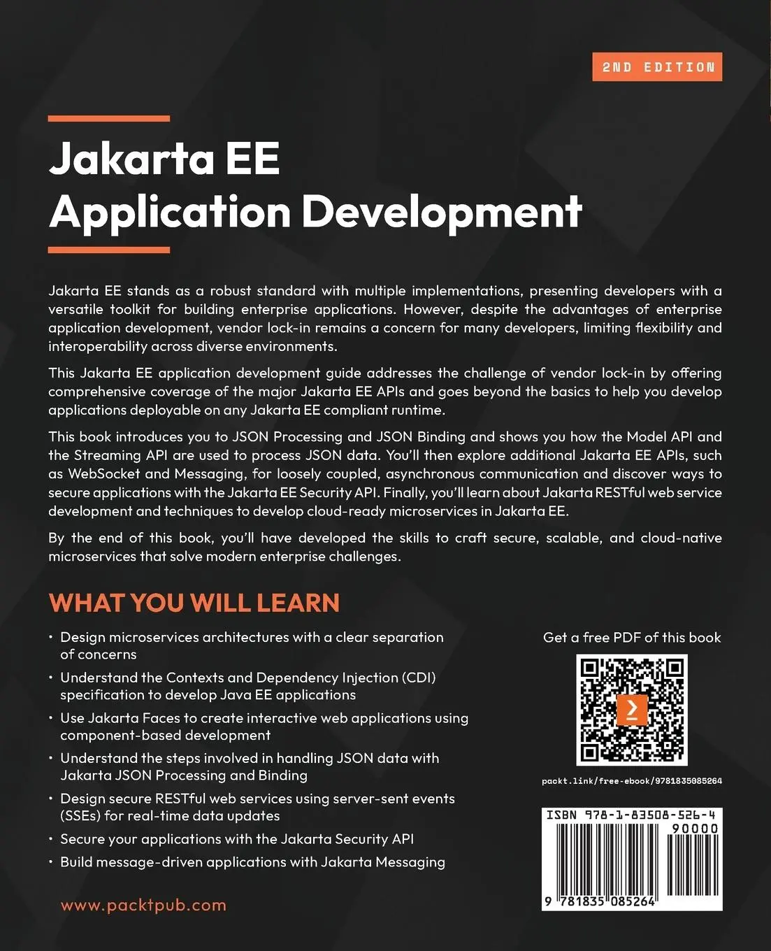 Rückseite: 9781835085264 | Jakarta EE Application Development - Second Edition | Heffelfinger