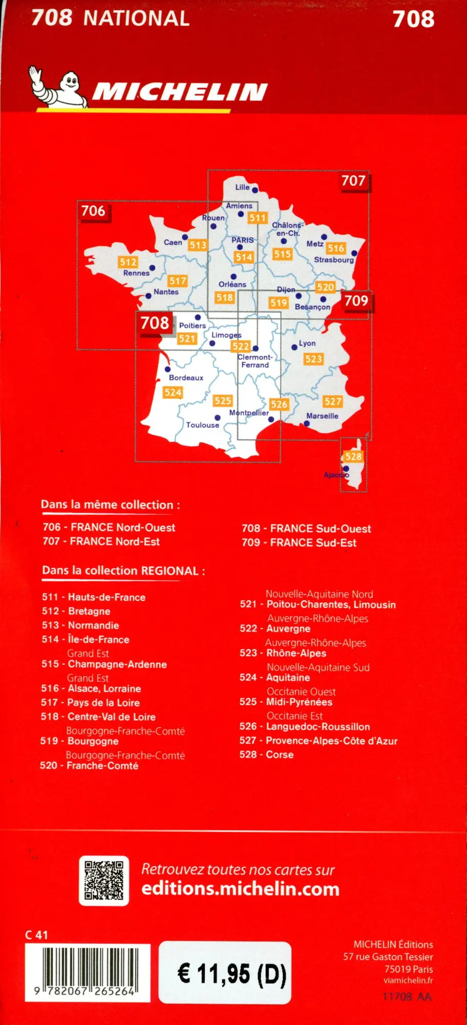 Bild: 9782067265264 | France Sud-Ouest 1:500.000 | Michelin | (Land-)Karte | Carte nazionali