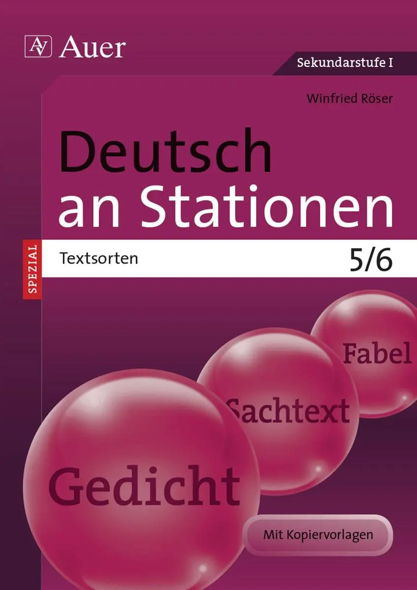 Cover: 9783403075264 | Deutsch an Stationen SPEZIAL Textsorten 5-6 | Winfried Röser | 88 S.