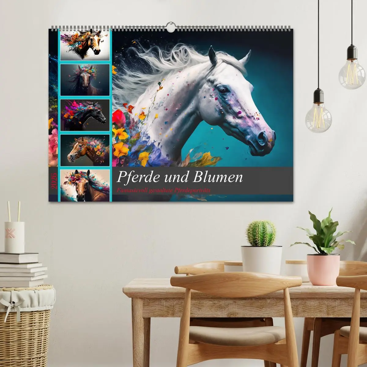 Bild: 9783457535264 | Pferde und Blumen (Wandkalender 2026 DIN A2 quer), CALVENDO...