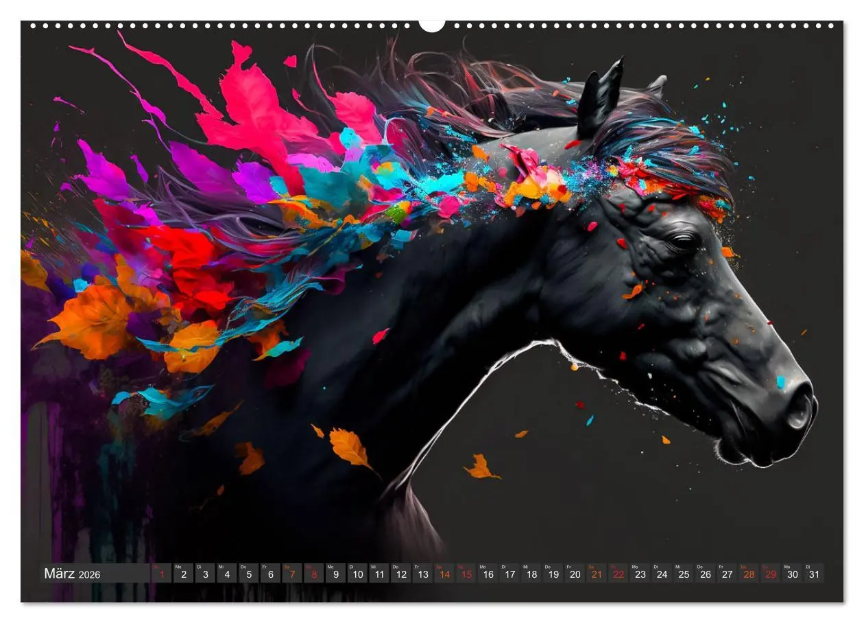 Bild: 9783457535264 | Pferde und Blumen (Wandkalender 2026 DIN A2 quer), CALVENDO...