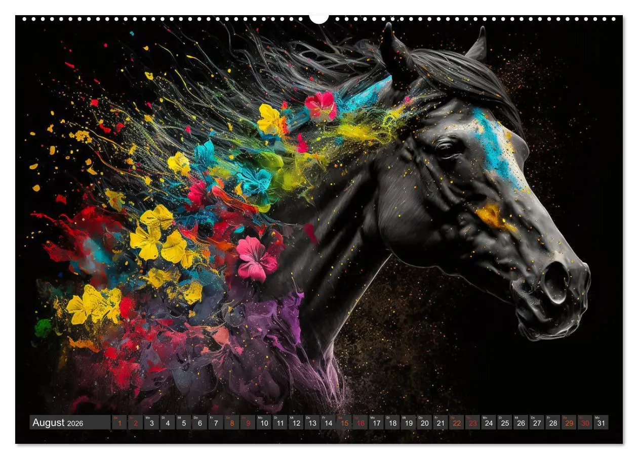 Bild: 9783457535264 | Pferde und Blumen (Wandkalender 2026 DIN A2 quer), CALVENDO...