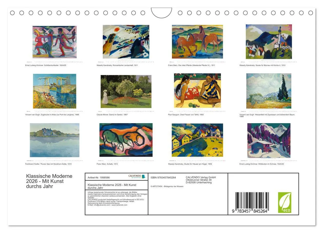 Bild: 9783457845264 | Klassische Moderne 2026 - Mit Kunst durchs Jahr (Wandkalender 2026...
