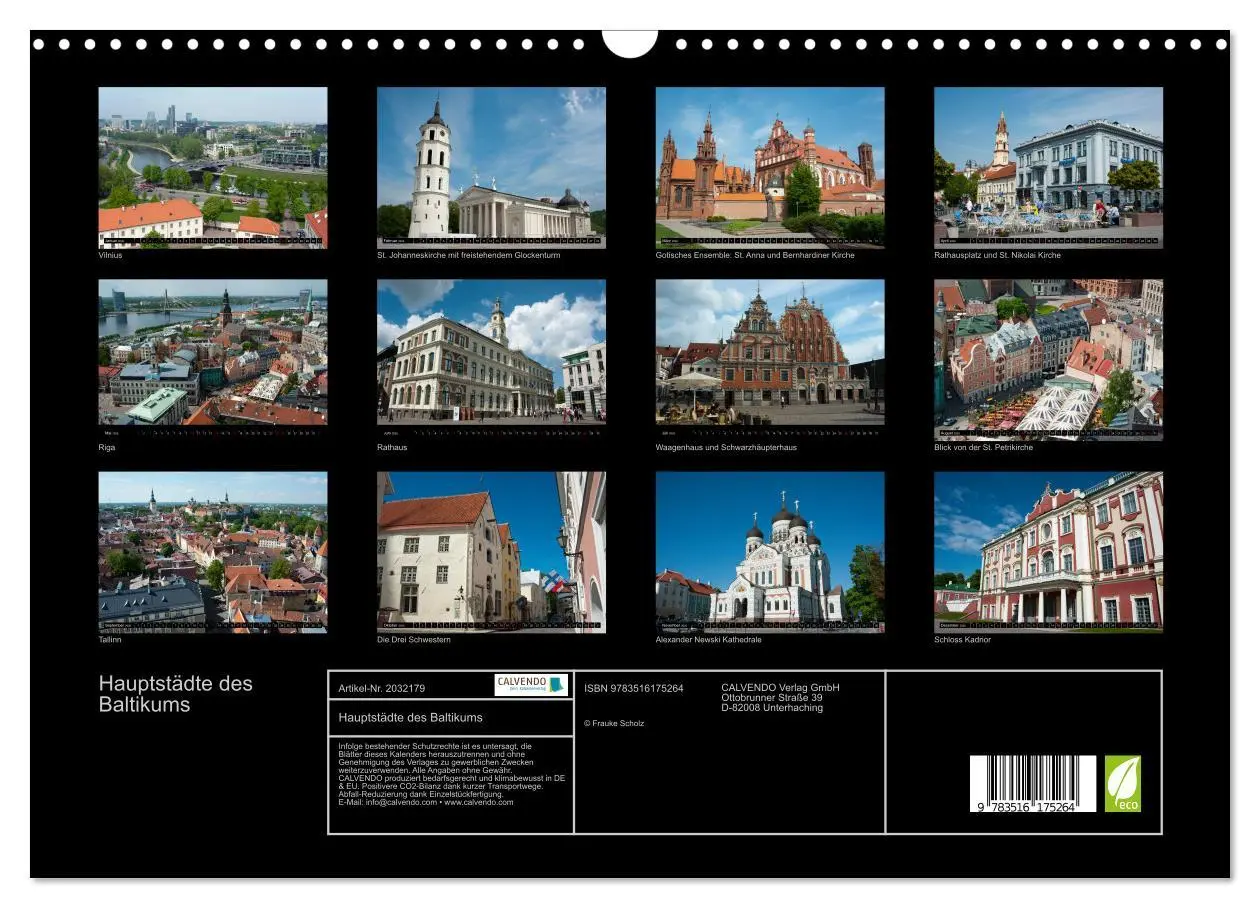 Bild: 9783516175264 | Hauptstädte des Baltikums (Wandkalender 2026 DIN A3 quer), CALVENDO...