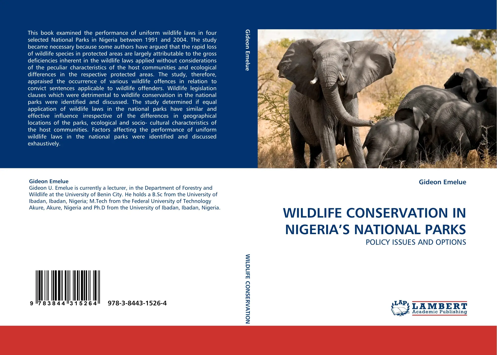 Cover: 9783844315264 | WILDLIFE CONSERVATION IN NIGERIA'S NATIONAL PARKS | Gideon Emelue