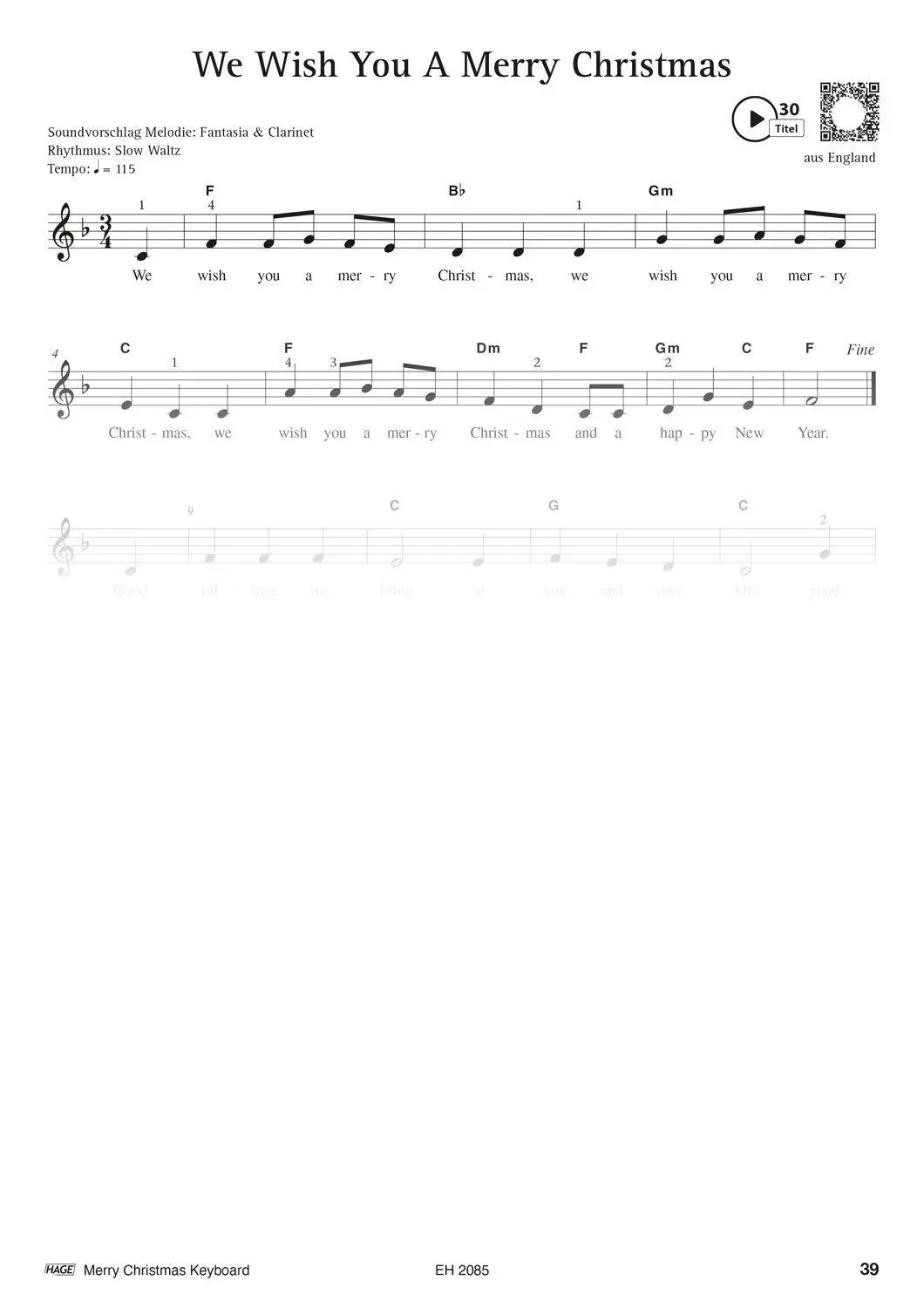 Bild: 9783866265264 | Merry Christmas für Keyboard | HAGE Musikverlag | Taschenbuch | 40 S.