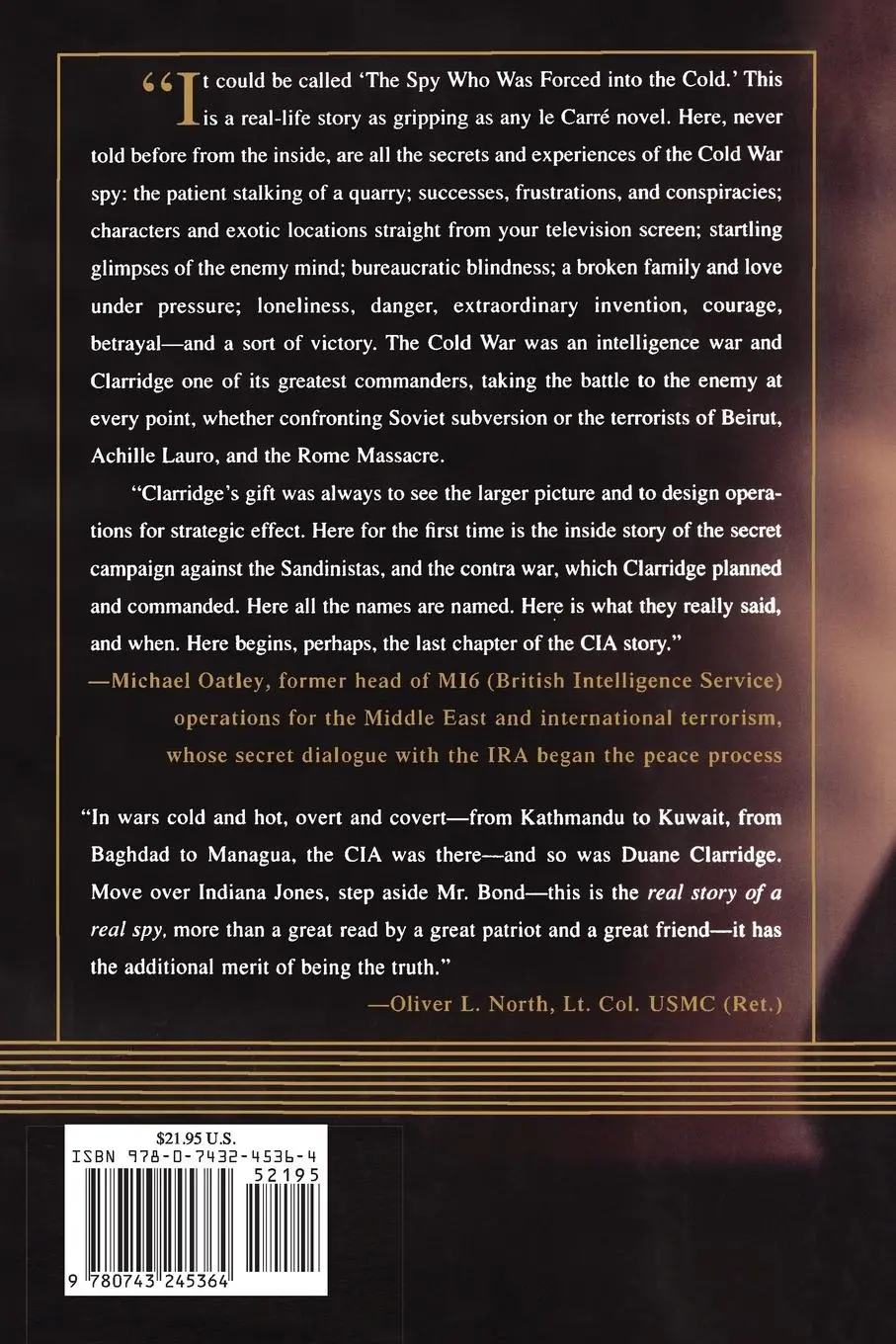 Rückseite: 9780743245364 | A Spy For All Seasons | My Life in the CIA | Duane R. Clarridge | Buch
