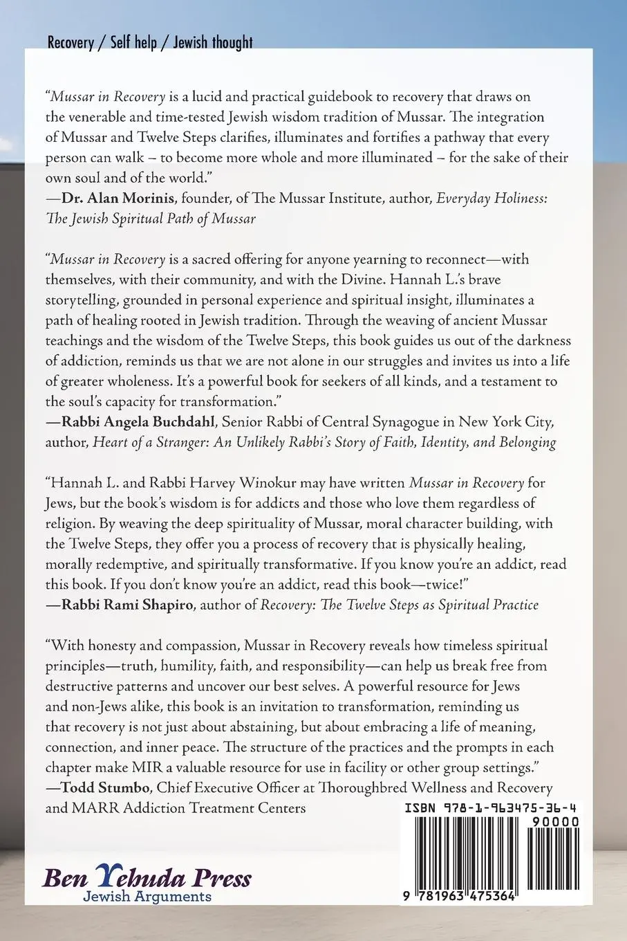 Rückseite: 9781963475364 | Mussar in Recovery | A Jewish Spiritual Path to Serenity &amp; Joy | L.