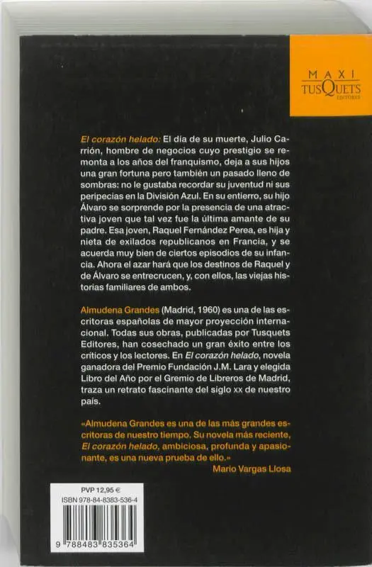 Rückseite: 9788483835364 | El corazón helado | Almudena Grandes | Taschenbuch | 1242 S. | 2009