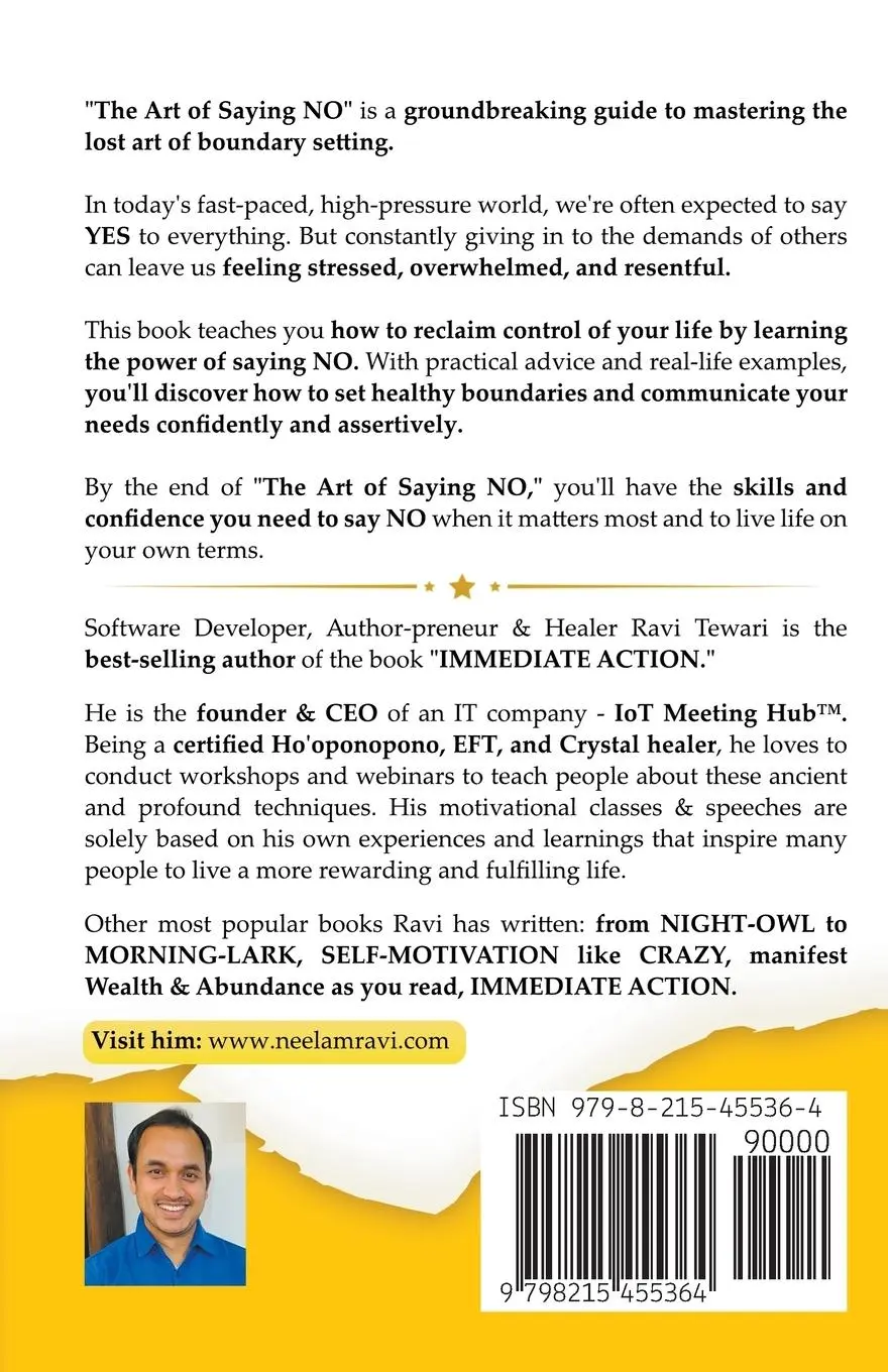 Rückseite: 9798215455364 | The Art of Saying NO | Ravi L Tewari | Taschenbuch | Paperback | 2023