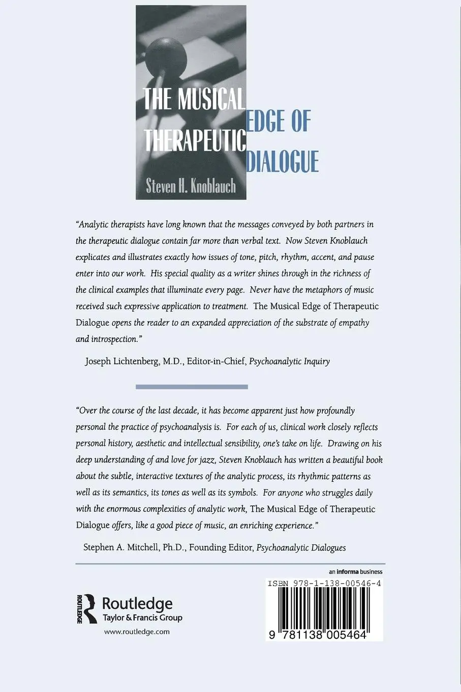 Rückseite: 9781138005464 | The Musical Edge of Therapeutic Dialogue | Steven H. Knoblauch | Buch