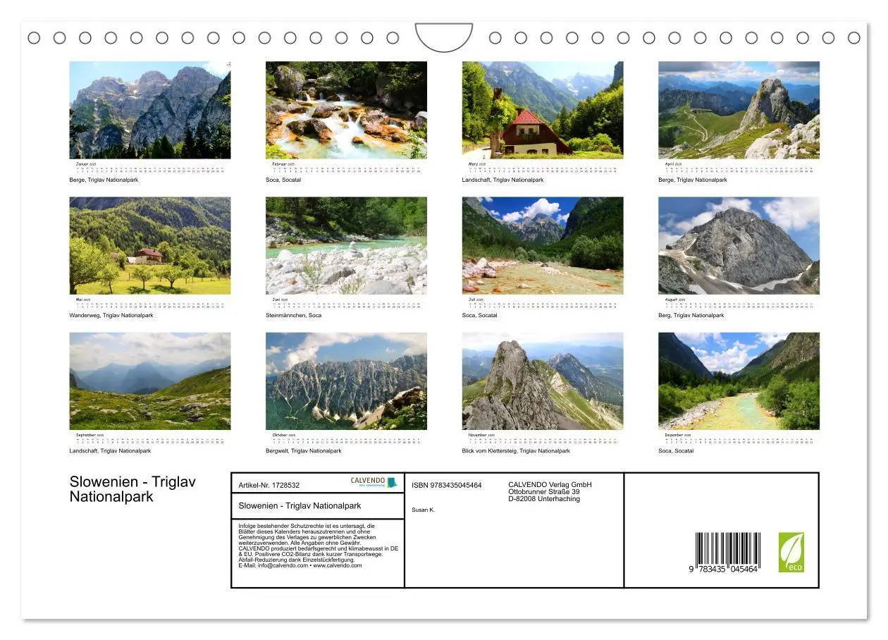 Bild: 9783435045464 | Slowenien - Triglav Nationalpark (Wandkalender 2025 DIN A4 quer),...