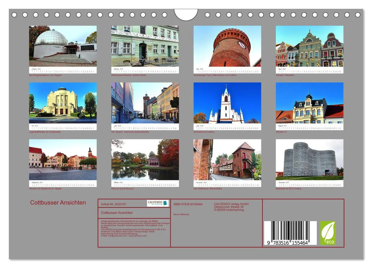 Bild: 9783516155464 | Cottbusser Ansichten (Wandkalender 2026 DIN A4 quer), CALVENDO...