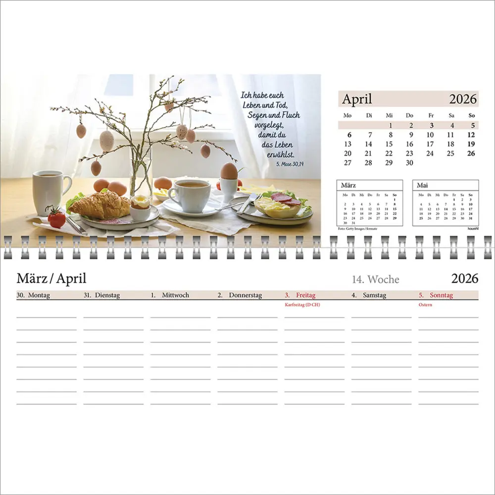 Bild: 9783754825464 | In deine Hand leg ich den Tag 2026 | Wochen-Tischkalender | Kalender