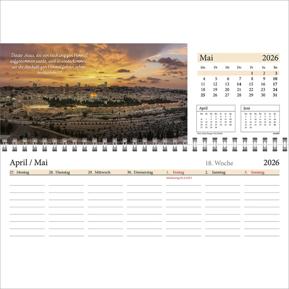 Bild: 9783754825464 | In deine Hand leg ich den Tag 2026 | Wochen-Tischkalender | Kalender
