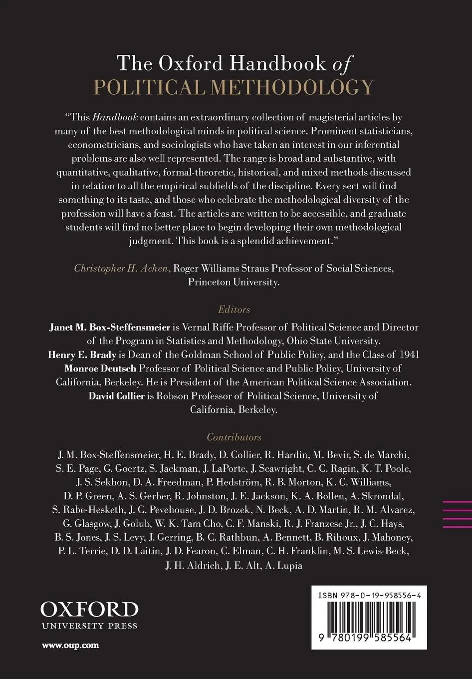 Rückseite: 9780199585564 | Oxford Handbook of Political Methodology | Janet M Box-Steffensmeier