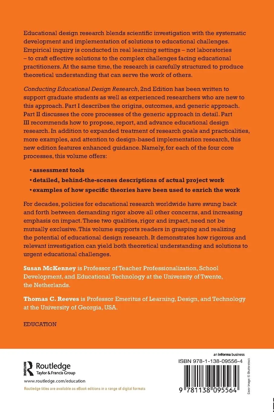 Rückseite: 9781138095564 | Conducting Educational Design Research | Susan McKenney (u. a.) | Buch
