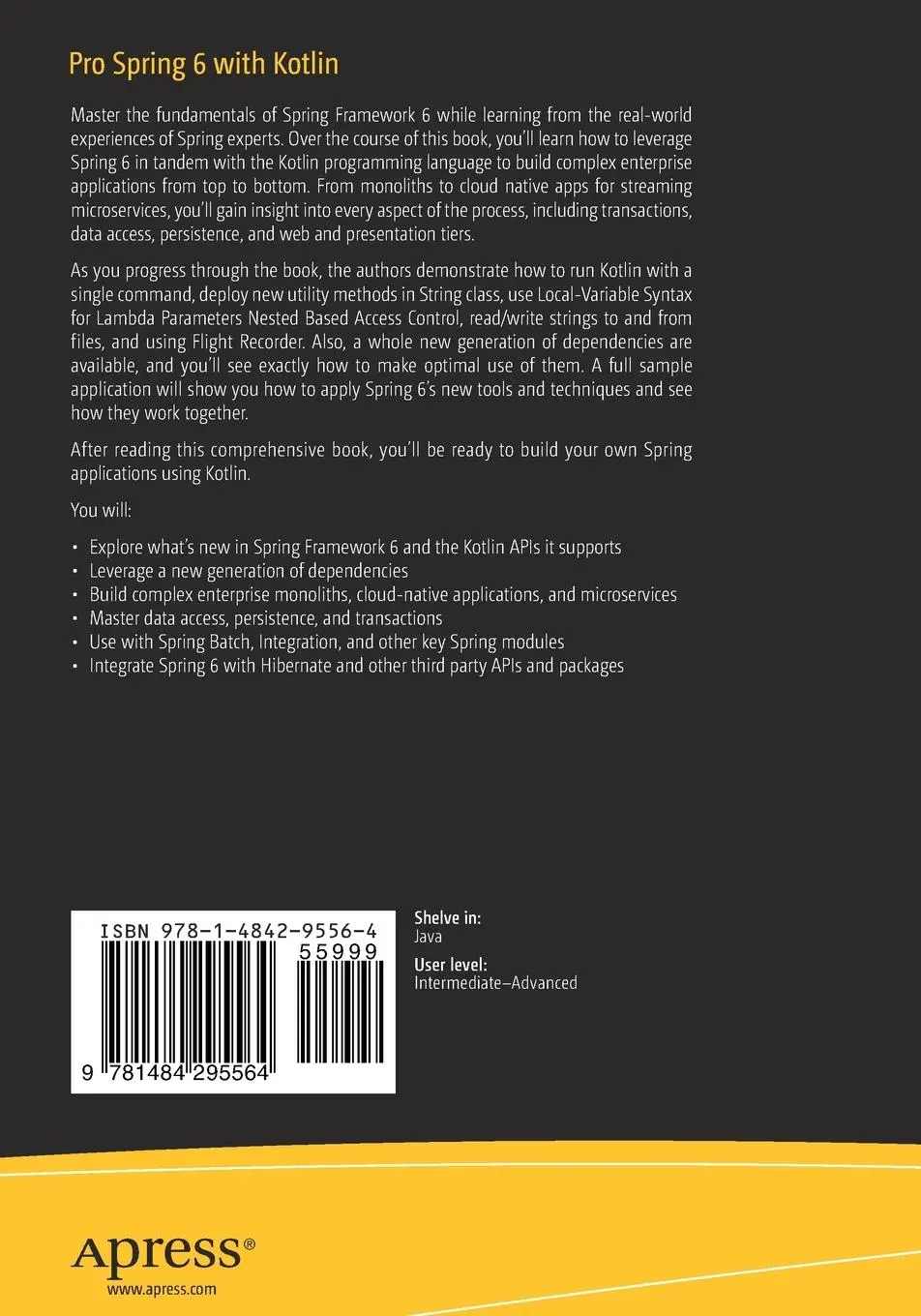 Rückseite: 9781484295564 | Pro Spring 6 with Kotlin | Peter Späth (u. a.) | Taschenbuch | xxiii
