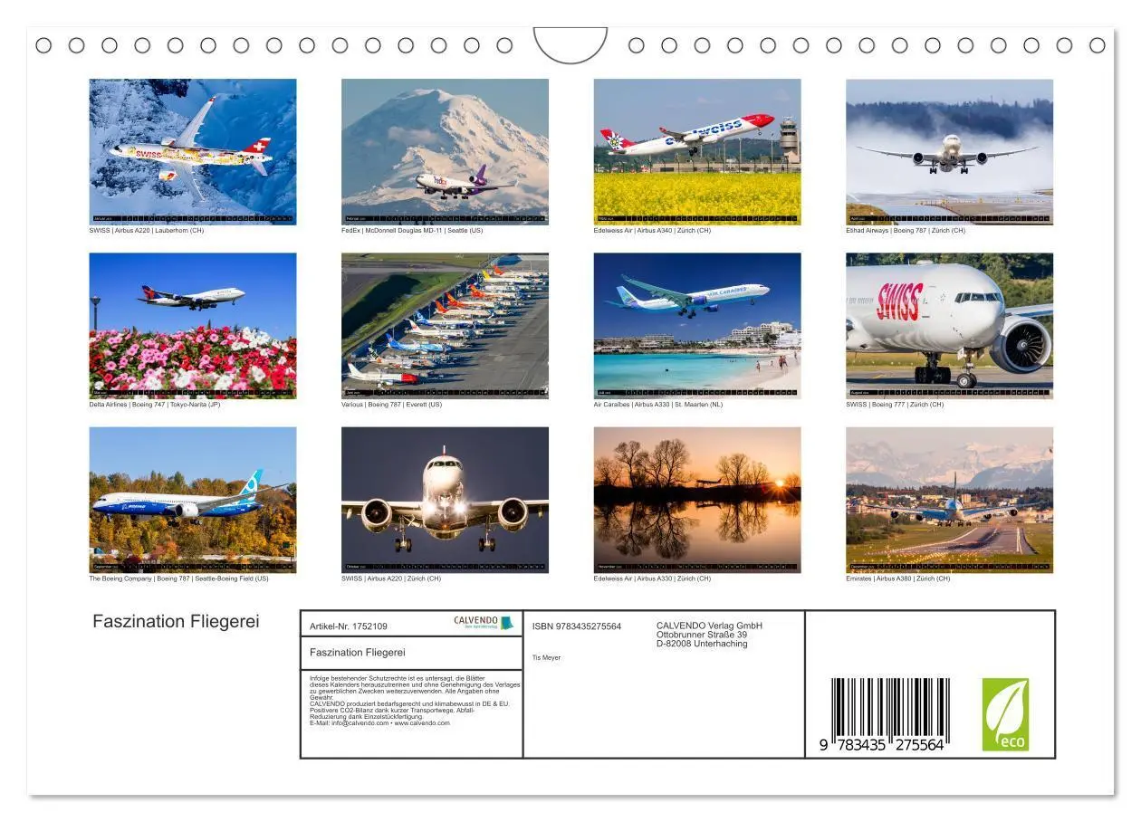Bild: 9783435275564 | Faszination Fliegerei (Wandkalender 2025 DIN A4 quer), CALVENDO...