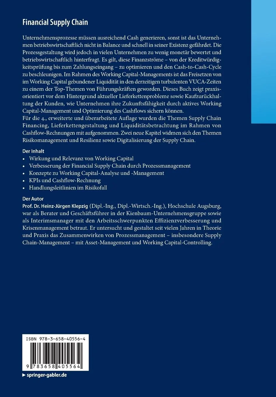 Rückseite: 9783658405564 | Financial Supply Chain | Optimierung von Working Capital und Cashflow